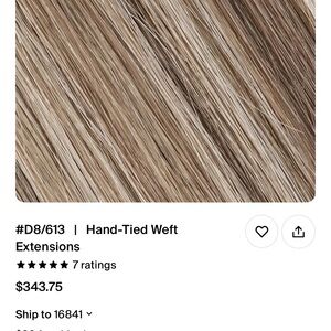 Bombshell hand tied weft extentions 22”